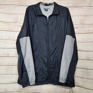 NIKE Windbreaker Jacket RN56323 Black Gray Zipper Men's Size Large Zip Pockets